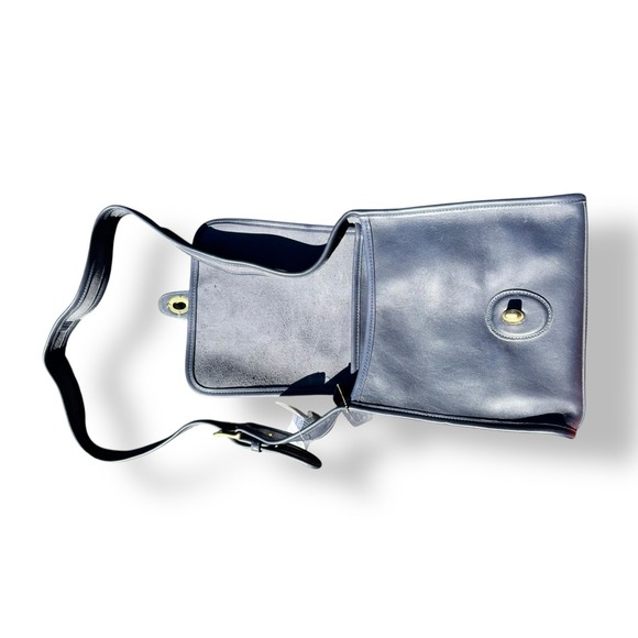 Vtg Coach Shelburne Flap Bag Glovetanned Leather 9038 Navy 1998 NEW WITH TAGS - Picture 3 of 12